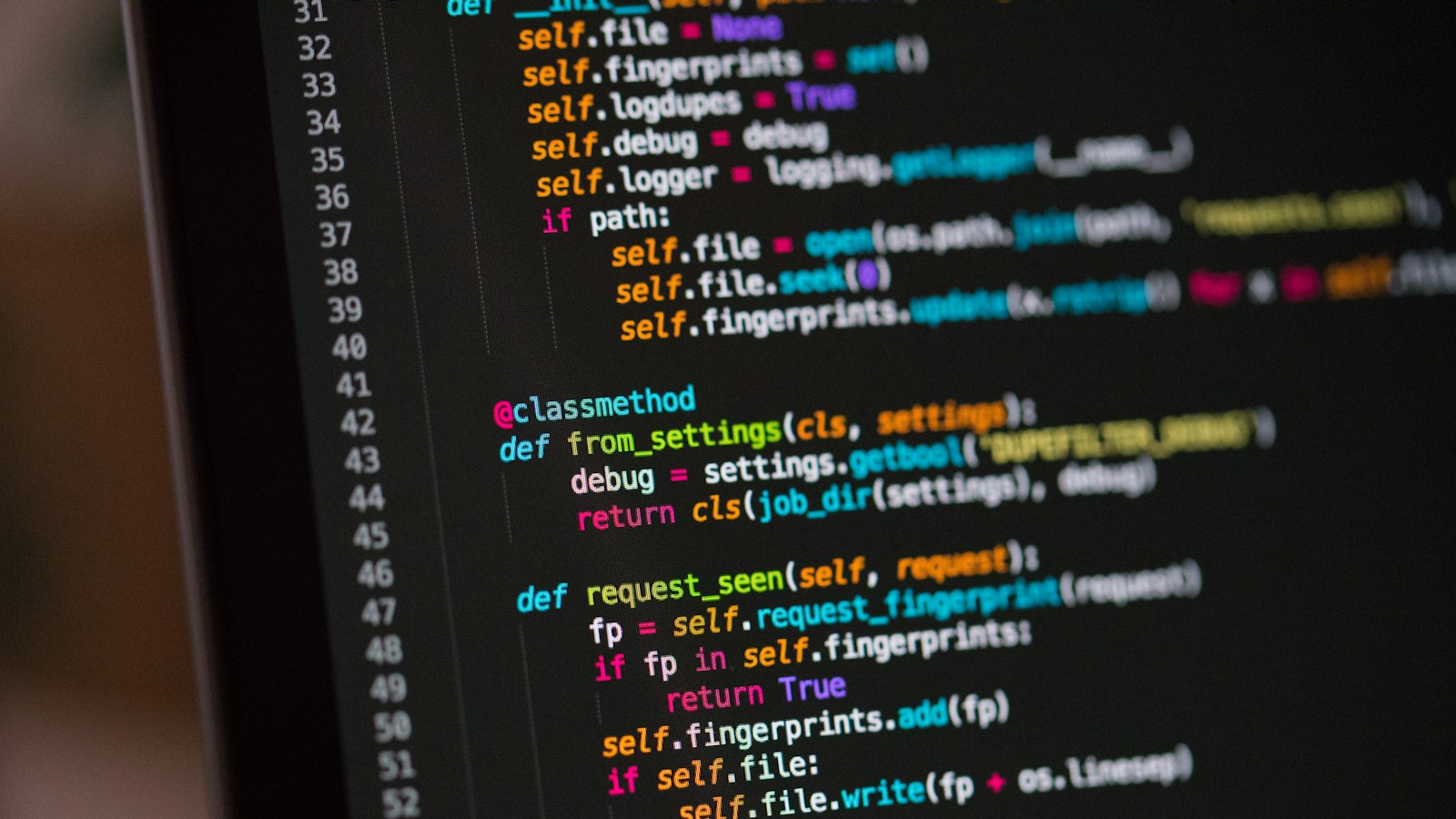 Computer screen showing programming code